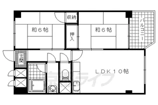 京都府京都市山科区勧修寺瀬戸河原町【マンション】の間取り