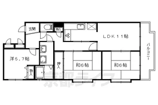 グリーンハイム平井【201号室】の間取り