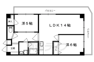 東野第1グリーンハイツ山科【407号室】の間取り