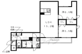 シャーメゾン狛田【102号室】の間取り