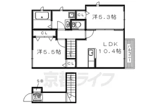 シャルマン州見台【202号室】の間取り