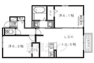 ハイドランジア加茂【101号室】の間取り