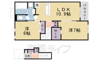 カルム・メゾンⅡ号館【201号室】の間取り
