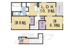 グレイス木津川 Ⅰ【201号室】の間取り