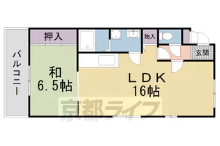 グランミュウ新田辺【301号室】の間取り