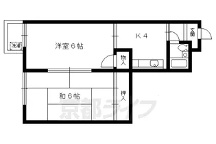 グランドール長岡京【101B号室】の間取り