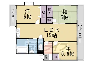 グランドハイツ中川【202号室】の間取り