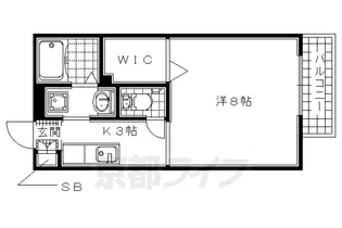 ウィン京田辺Ⅰ【202号室】の間取り