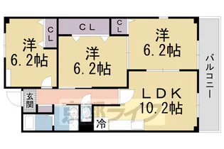 エスト京田辺Ⅱ【1階】の間取り