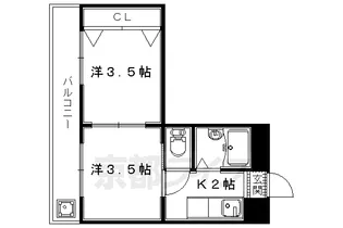 京都府京田辺市三山木谷ノ上【マンション】の間取り