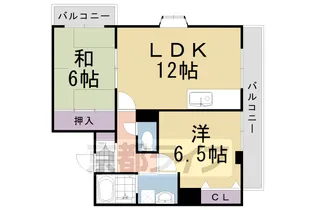2LDKの間取り画像