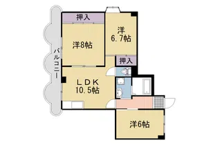 ハイツ長岡京【101号室】の間取り