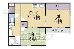 ハイツ糀屋Ⅰ・Ⅱ【4-G号室】の間取り