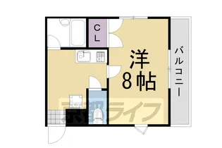 セカンドサンイースト桂【106号室】の間取り