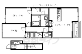 ウッディ オアシス Ⅰ【2階】の間取り