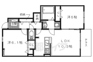 ウッディ オアシス Ⅱ【1階】の間取り