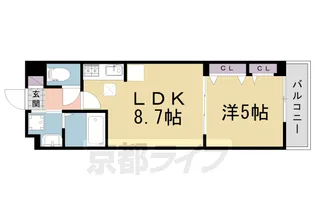 ルーミナス京田辺【1階】の間取り