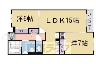 京都府京田辺市宮津佐牙垣内【アパート】の間取り