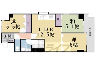 フロイデン北大路【305号室】の間取り