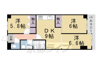 フロイデン北大路【402号室】の間取り