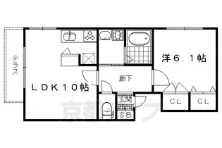 京都府京都市北区上賀茂岩ケ垣内町【マンション】の間取り