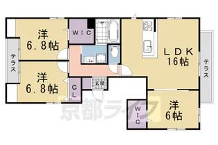 エルシエーロ北山【E101号室】の間取り