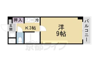 京都府京都市山科区小山北溝町【マンション】の間取り