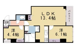 Mare京都一条【301号室】の間取り