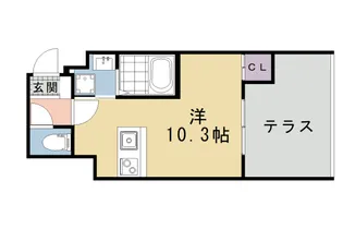 シエルコート大宮【105号室】の間取り