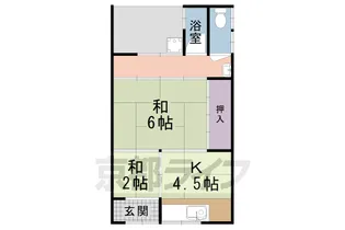 京都府京都市伏見区石田内里町【テラスハウス】の間取り