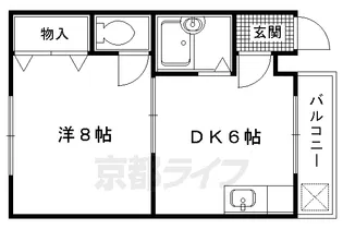 京都府京都市北区紫竹下梅ノ木町【アパート】の間取り
