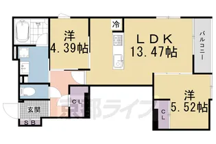 グラン・リシェス六角【402号室】の間取り