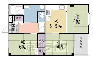 京都府京都市伏見区羽束師菱川町【マンション】の間取り