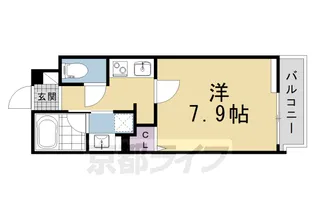 THE ROSE RES 一乗寺【1階】の間取り