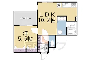 ヴァンベール御苑前【2階】の間取り