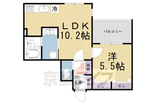 ヴァンベール御苑前【203号室】の間取り
