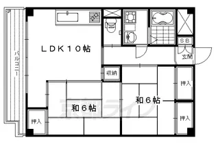 パークサイド三ノ宮【401号室】の間取り