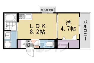 京都府京田辺市河原食田【マンション】の間取り
