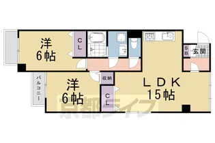 ウエストヴィラ【203号室】の間取り