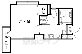カーサ宇多野【203号室】の間取り
