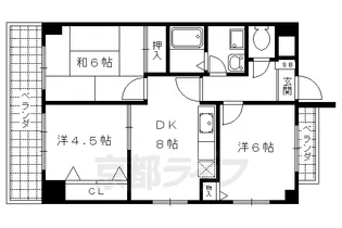 第43長栄大晋メゾネ西院ノ森【0803号室】の間取り