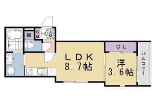 「ウィローツリーレジデンス京都伏見」【1階】の間取り
