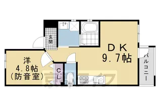 京都府京都市北区紫野西御所田町【アパート】の間取り