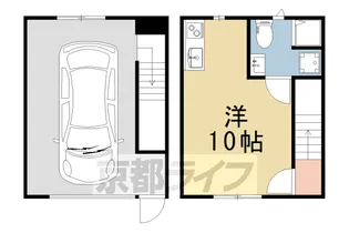ガレージハウス上賀茂【B-1号室】の間取り