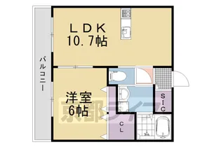 「カーサ・フェリーチェ長岡京」【206号室】の間取り