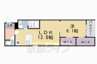 Wisteria terrace【307号室】の間取り