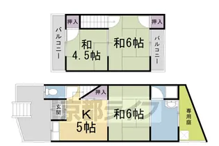 京都府京都市右京区太秦百合ケ本町【一戸建】の間取り