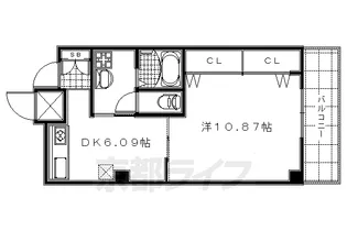 京都府京都市中京区烏丸三条上ル場之町【マンション】の間取り