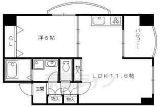 ライフプラザ烏丸御池【401号室】の間取り