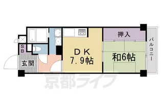 京都府京都市中京区丸太町【マンション】の間取り